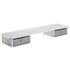 GENERICO - Base Eleva-monitor Madera Con 2 Cajones Techgo TDB-1 Blanco
