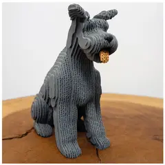 GENERICO - Perro Decorativo Schnauzer Gris en Cartón