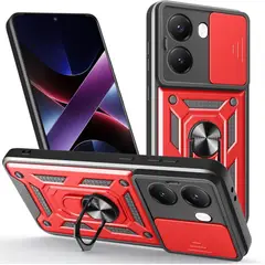 GENERICO - Funda Case Slider Compatible Xiaomi Poco X7 Pro 5G Rojo