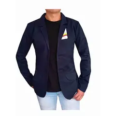 MODA EN CIRCUITO - Chaqueta Tipo Bleiser en Dril Para Hombre CON CODERAS AZUL OSCURO