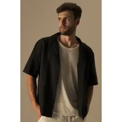 ILOT - CAMISA MANGA CORTA FIT RELAJADO MEZCLA LINO MARCA SH34052