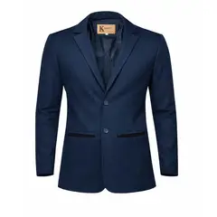 MODA EN CIRCUITO - Chaqueta Tipo Bleiser en Dril Para Hombre CON CODERAS AZUL PETROLEO