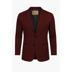 MODA EN CIRCUITO - Chaqueta Tipo Bleiser en Dril Para Hombre CON CODERAS VINOTINTO
