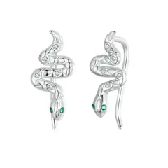 ALHAJAS - Aretes Topos Para Mujer Serpiente Fabricados En Plata 925