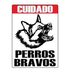 NACIONAL - SEÑALIZACIÓN METALICA LAMINADA 30X20 CUIDADO PERROS BRAVOS