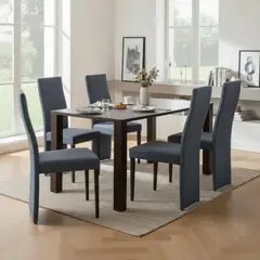 MUEBLES FIOTTI - Juego de comedor 6 puestos Madera Wengue Eliazar