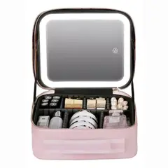 GENERICO - Cosmetiquera De Maquillaje Con Espejo Led Portatil