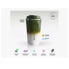 INNOVA - Vaso Térmico Digital Bicolor Verde Personal Indicador Led 520 Ml
