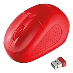 TRUST - Mouse Primo Inalámbrico Usb Óptico Color Rojo