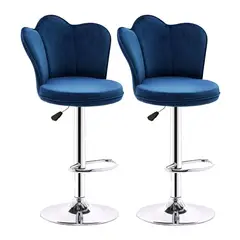 GENERICO - Set X2 Silla Bar Butaco Alta Giratoria Barra Cocina Refana Azul