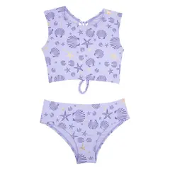 LILI PINK - Vestido de baño de dos piezas en microfibra para niña