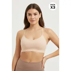 LILI PINK - Paquete x3 top seamless sin costuras