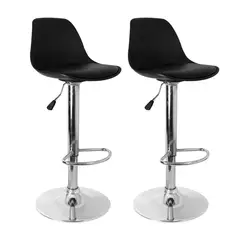 GENERICO - Set X2 Silla Bar Butaco Alta Giratoria Cocina Reforlando Negro