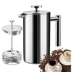 GENERICO - Cafetera Prensa Francesa Acero Inoxidable Doble Pared 800ml