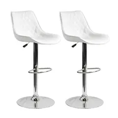 GENERICO - Set X2 Silla Bar Butaco Alta Giratoria Pvc Barra Cocina Refontario