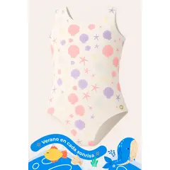 LILI PINK - Vestido de baño entero en microfibra para niña