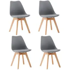 CORLEONE - 3 SILLA COMEDOR SALA RESTAURANTE BASE ACOLCHADA TIPO EAMES