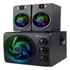 KISSES - Parlante Portátil Pc Karaoke Bafle 21 Kisonli Led Negro 110