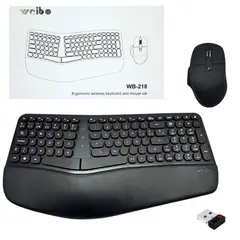 GENERICO - Combo Teclado Mouse Inalambrico Ergonomico Receptor Usb Weibo