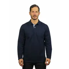 HAMER - Camibuso Tipo Polo Para Hombre Azul Oscuro