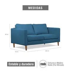 ELITE LIVING - SOFA MONTREAL 3 PUESTOS INDIGO MICROFIBRA