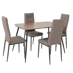MUEBLES FIOTTI - Juego de comedor 4 Puestos Madera Gris Nataniel