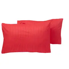 HOMETEX - PAR DE FUNDAS DE ALMOHADAS ROJAS SOLOFONDO MICROFIBRA 5070