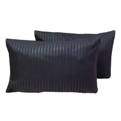 HOMETEX - PAR DE FUNDAS DE ALMOHADAS NEGRAS SOLOFONDO MICROFIBRA 5070