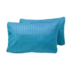 HOMETEX - PAR DE FUNDAS DE ALMOHADAS AZUL SOLOFONDO MICROFIBRA 5070