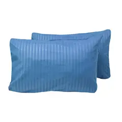 HOMETEX - PAR DE FUNDAS DE ALMOHADAS PETROLEO SOLOFONDO MICROFIBRA 5070