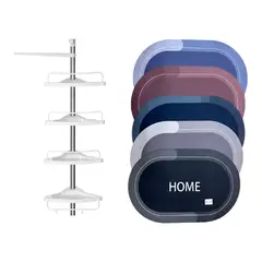 AFM - Combo Organizador Esquinero De Baño Y Ducha + Tapete Ducha