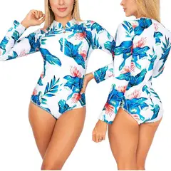 PRAIE - Vestido de Baño Manga Larga 1801 Ramal Control Abdomen
