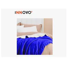 INNOVA - Cobija Térmica Cubre Cama Doble Faz Manta Ovejera Terciopelo 180x240