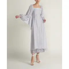 CHERIE - Vestido largo manga larga blanco Multicolor DC3530WHITE