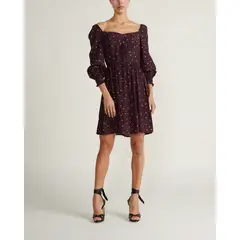 CHERIE - Vestido mini fruncido cintura negro rojo Multicolor I72502WROD
