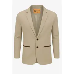 MODA EN CIRCUITO - Chaqueta Tipo Bleiser en Dril Para Hombre SIN CODERAS BEIGE