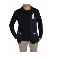 MODA EN CIRCUITO - Chaqueta Tipo Bleiser en Dril Para Hombre SIN CODERAS NEGRO
