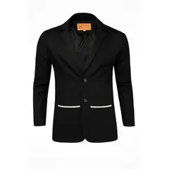 MODA EN CIRCUITO - Chaqueta Tipo Bleiser en Dril Para Hombre SIN CODERAS NEGRO