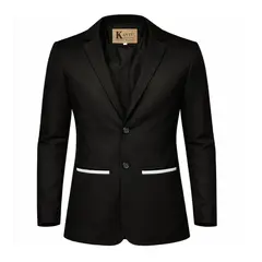 MODA EN CIRCUITO - Chaqueta Tipo Bleiser en Dril Para Hombre SIN CODERAS NEGRO