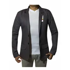 MODA EN CIRCUITO - Chaqueta Tipo Bleiser en Dril Para Hombre SIN CODERAS GRIS