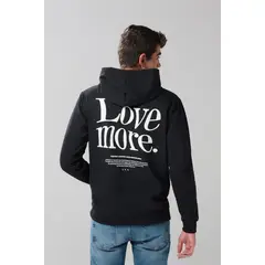 KOAJ - Buzo capota unicolor con estampado en espalda HOMBRE