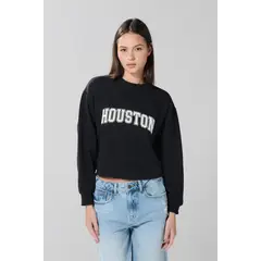 KOAJ - Buzo crop top cuello redondo COLOR para mujer, cuello y MUJER