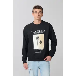 KOAJ - Buzo cuello redondo unicolor con estampado en espalda Hombre