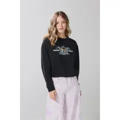 KOAJ - Buzo negro cuello redondo con diseño de Plaza Sésamo MUJER
