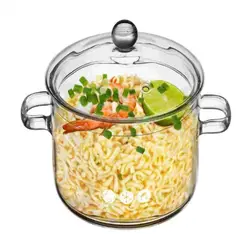 SKY - Olla de Vidrio con Tapa Resistente al Calor