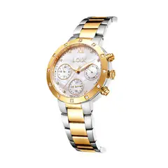 LOIX - Reloj Mujer LA2141D-3 Plateado con dorado, tablero plateado