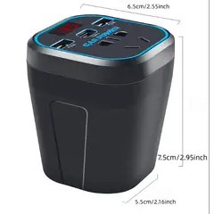 CAR ACCESSORIES - Convertidor Inversor Energia Carro Vaso De 12v A 110v Usb