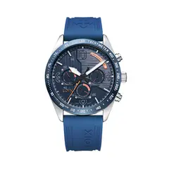 LOIX - Reloj hombre L2132-2 azul con plateado tablero azul
