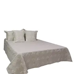 HOMETEX - TENDIDO PARIS FULL QUEEN DOBLE FAZ BLANCO- BEIGE FUNDAS BLANCAS