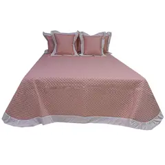 HOMETEX - TENDIDO ASTER FULL QUEEN DOBLE FAZ ROSADO - BLANCO